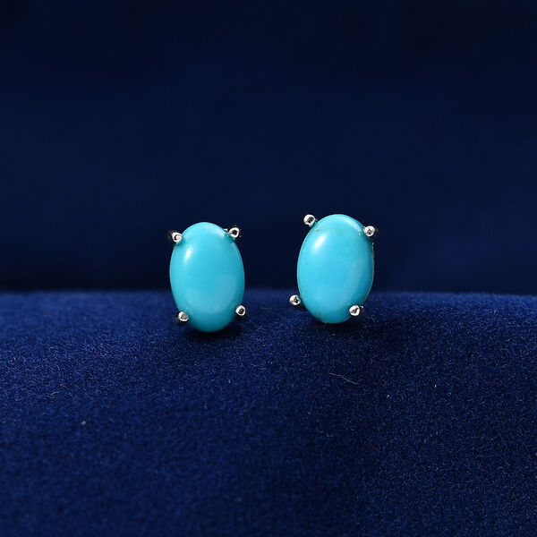 D'Joy Sleeping Beauty T&uuml;rkis Ohrringe 925 Silber Platiniert ca. 1.09 ct image number 1