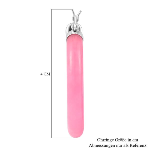 Gefärbte Rosa Jade Ohrringe 925 Silber rhodiniert ca. 78.50 ct image number 4