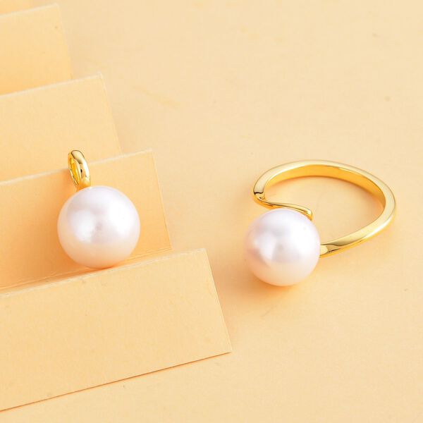 Wei&szlig;es Edison Perle Schmuckset image number 2