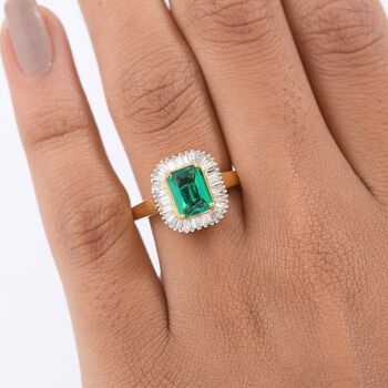 LUXURIANT AAA Labor kolumbianischer Smaragd und Labor Diamant Ring - 1,55 ct.