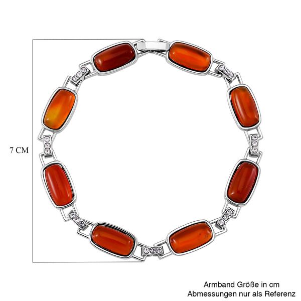 Roter Achat, Wei&szlig;er Kristall Armband Magnettherapie-Armband mit 4 Magneten, ca. 20 cm image number 5