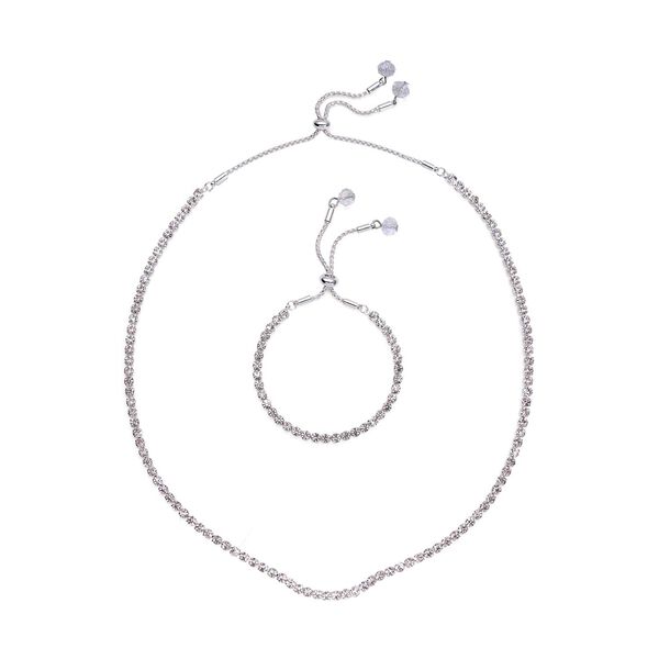 2er-Set- weiße Kristall-Halskette mit Armband- 104,5 ct. image number 0