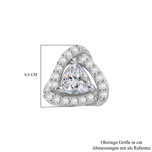 RADIANTA GRA zertifiziert Moissanit (D-VVS) Ohrringe 925 Silber rhodiniert ca. 0.76 ct image number 5
