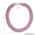 Dreischichtige rosa Muschelkernperlen-Halskette image number 4