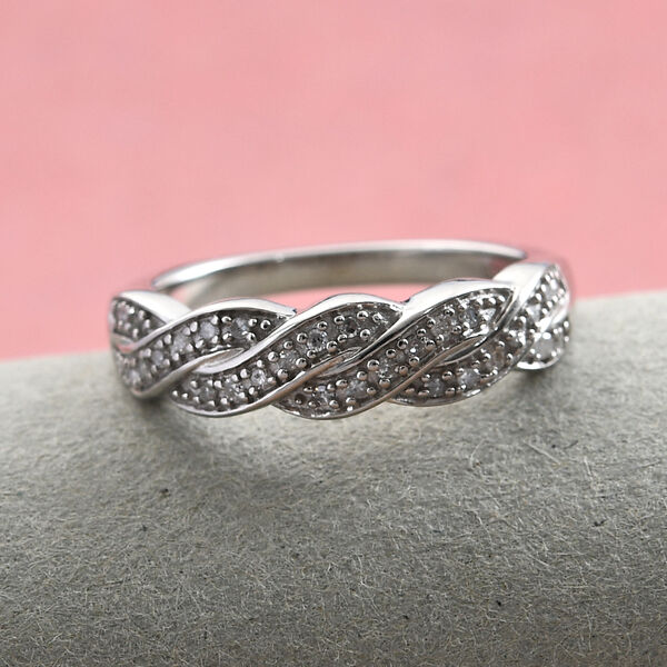 Diamant Ring 925 Silber platiniert  ca. 0,15 ct image number 2