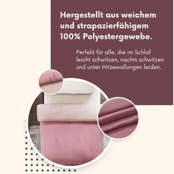 Serenity Night Wende-K&uuml;hlsteppdecke, Zwei-Ton, 135&times;200cm, Dunkelrosa und Beige