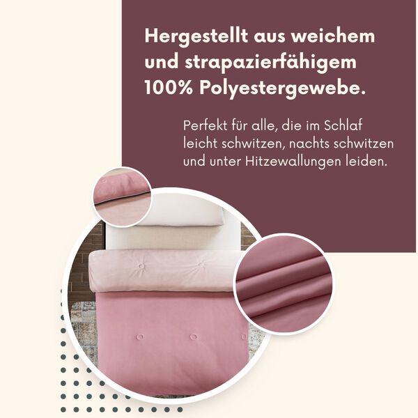 Serenity Night Wende-K&uuml;hlsteppdecke, Zwei-Ton, 135&times;200cm, Dunkelrosa und Beige image number 3