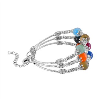 Mehrfarbiges Achat-Armband, 18 cm - 68,50 ct.