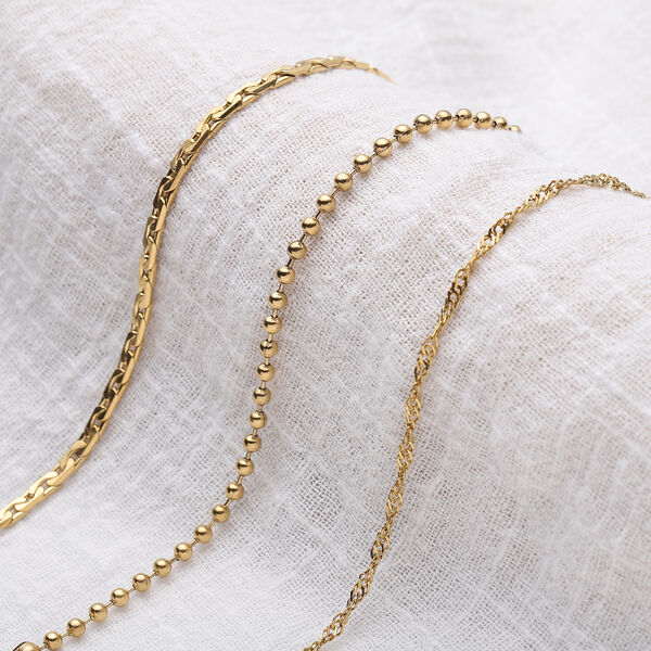 3er-Set - Singapur-, Kugel- und quadratische Panzerarmbänder- 9,8g image number 2