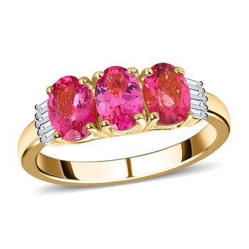 AA Rubellit und wei&szlig;er Diamant-Ring - 1,34 ct.