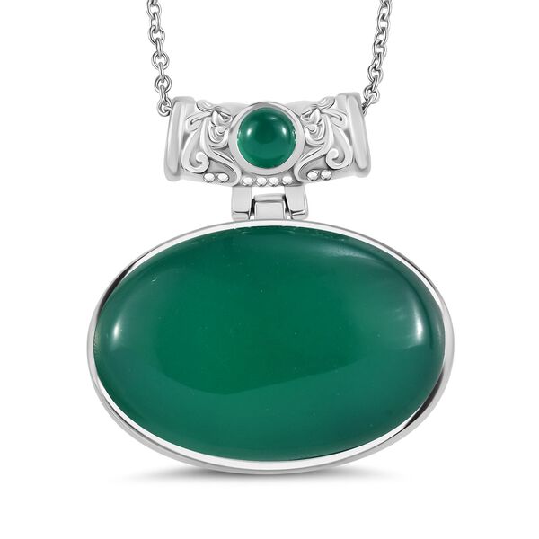 Verde Onyx Schmuckset Edelstahl ca. 80.50 ct image number 0