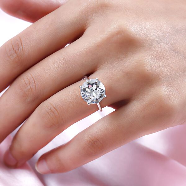 Weißer Kristall-Ring, 925 Silber image number 3