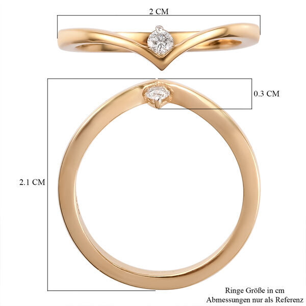 Diamant-Ring, 925 Silber vergoldet  ca. 0,05 ct image number 7