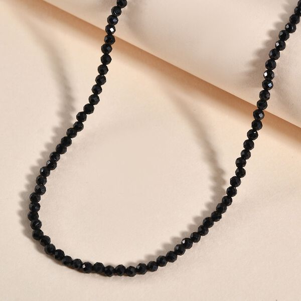 Schwarzer Spinell Halskette ca. 50 cm 925 Silber rhodiniert ca. 42.00 ct image number 2