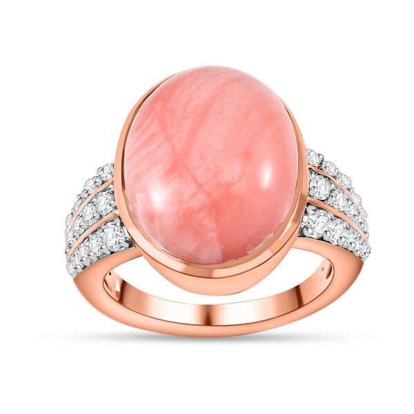 Oregon Sunrise Pfirsich Opal und Zirkon-Ring - 7,02 ct. image number 4