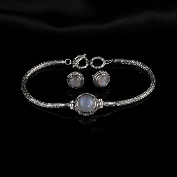 Royal Bali Kollektion - Regenbogen Mondstein Schmuckset - 7 ct. image number 2