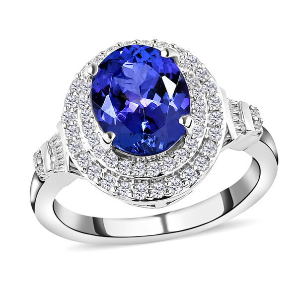 RHAPSODY - AAAA Tansanit und Diamant VS E-F Ring, 950 Platin  ca. 3,40 ct image number 4