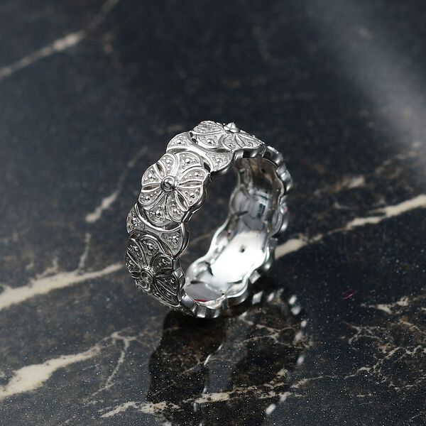 Wei&szlig;er Diamant Ring 925 Silber, platiniert (Gr&ouml;&szlig;e 18.00) image number 2