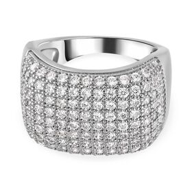 Weißer Zirkonia Ring, (Größe 16.00), ca. 3.00 ct, silberfarben 3.00 ct