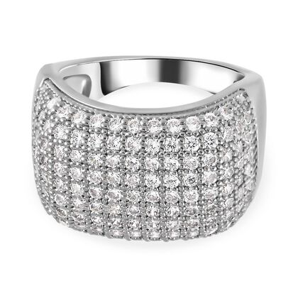 Wei&szlig;er Zirkonia Ring, (Gr&ouml;&szlig;e 16.00), ca. 3.00 ct, silberfarben 3.00 ct
