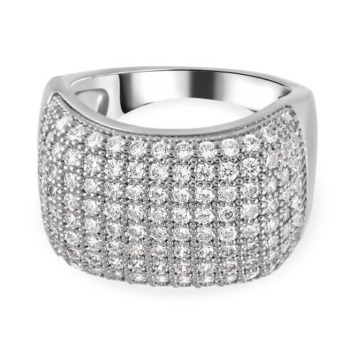 Weißer Zirkonia Ring, (Größe 16.00), ca. 3.00 ct, silberfarben 3.00 ct image number 0