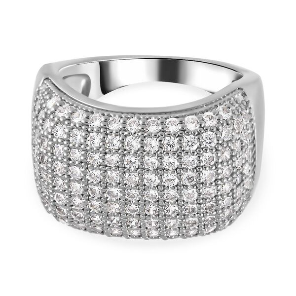Weißer Zirkonia Ring, (Größe 16.00), ca. 3.00 ct, silberfarben 3.00 ct image number 0