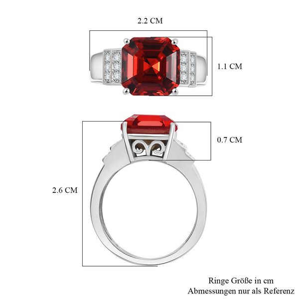 J Francis gefertigt mit SWAROVSKI- Scharlachroter und weißer Swarovski Kristall Ring image number 7