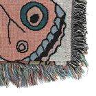 100% Baumwolle, handgewebte Jacquard-Häkeldecke mit Fransen, Schmetterlingsmuster, Größe 130x150 cm, Mehrfarbig image number 4