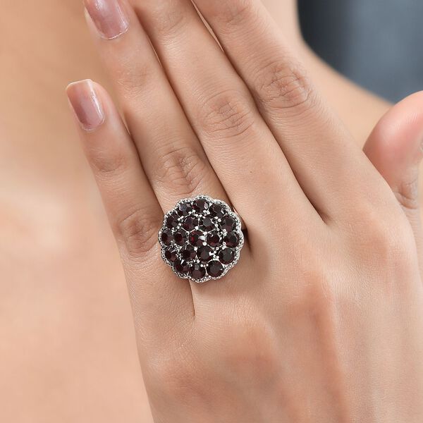 Granat Kristall Ring, Edelstahl (Gr&ouml;&szlig;e 16.00) image number 2