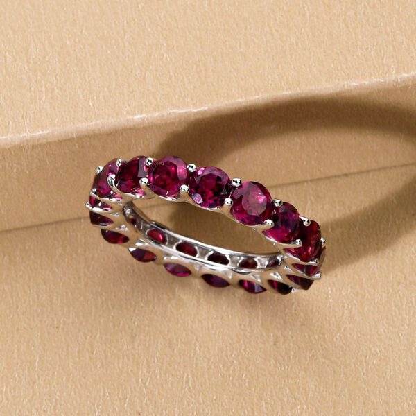 Rhodolith Granat-Ring, 925 Silber platiniert  ca. 5,63 ct image number 2