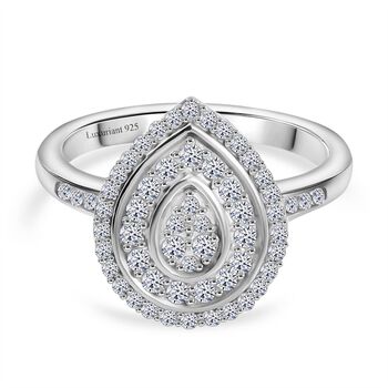 LUXURIANT DIAMOND - Lab Grown Diamant SI-GH SGL zertifiziert Ring 925 Silber rhodiniert (Gr&ouml;&szlig;e 19.00) (10-15 Werktage Lieferzeit) ca. 0.50 ct