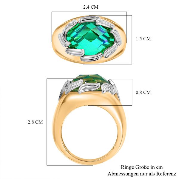 Zweifarbiger Pfau Triplett Quarz Ring - 6,68 ct. image number 6