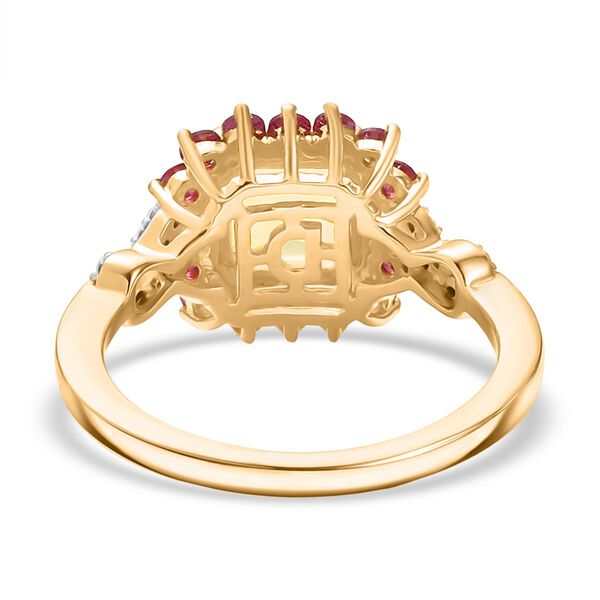 D'Joy Natürlicher, äthiopischer Welo Opal, Niassa Rubin und Moissanit Ring - 1,84 ct. image number 5