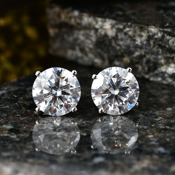 D'Joy Moissanit Ohrringe 925 Silber Rhodiniert ca. 10.08 ct image number 1