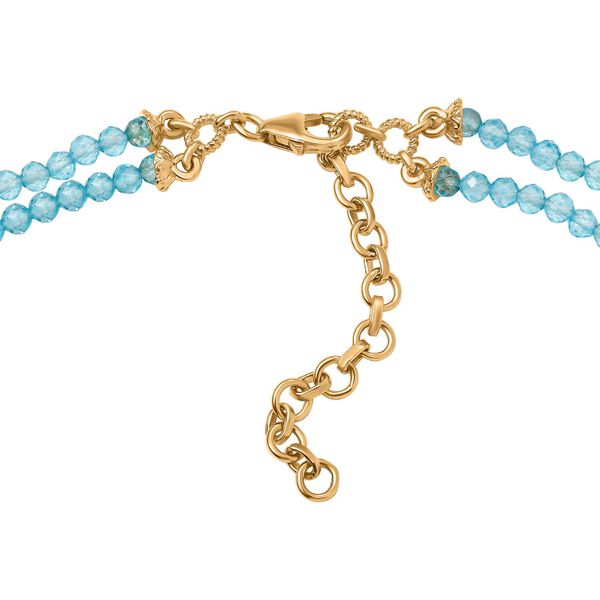 Pfau Triplett Quarz und Multi Edelstein Halskette, 45 cm - 59,18 ct. image number 5