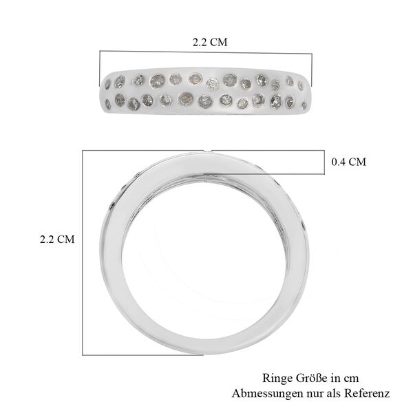 Diamant Band Ring 925 Silber Platin-Überzug image number 8