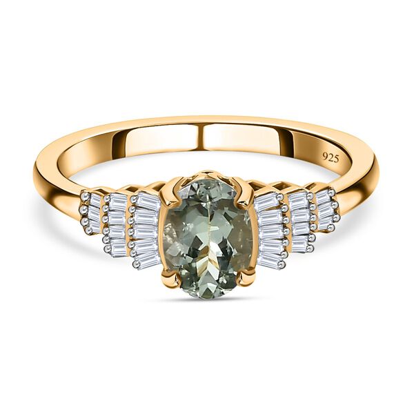 AA gr&uuml;ner Tansanit und Diamant-Ring - 1,08 ct.