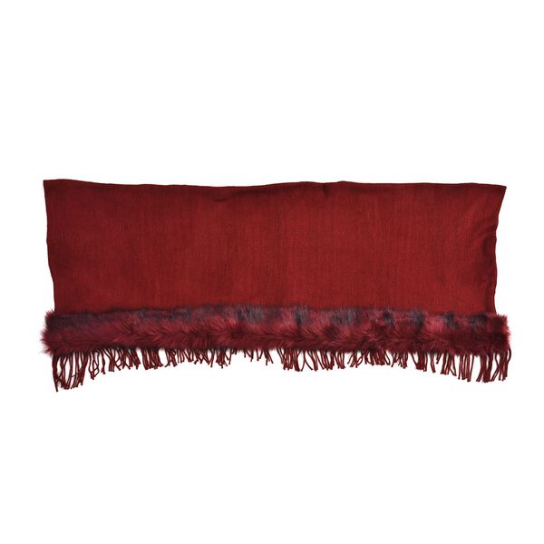 LA MAREY - luxuriöser Kunstpelz-Kimono mit Fransen, 114x109cm, rot image number 5