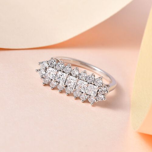 Lustro Stella - Zirkonia Ring, 925 Silber platiniert (Größe 17.00) ca. 2.78 ct image number 1