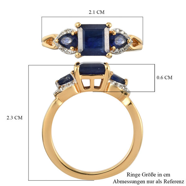 Masoala Saphir (Fissure gefüllt) Ring 925 Silber vergoldet image number 7