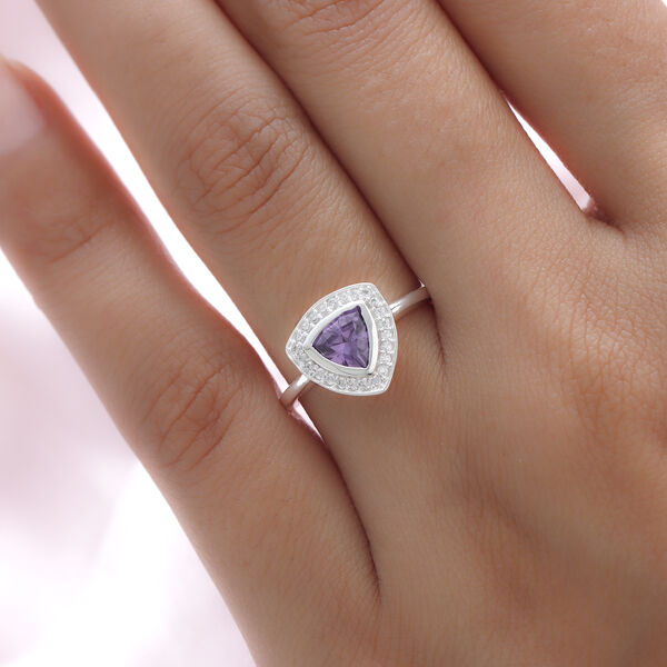 LUSTRO STELLA - Amethyst Zirkonia und wei&szlig;er Zirkonia-Ring, 925 Silber  ca. 1,49 ct image number 3