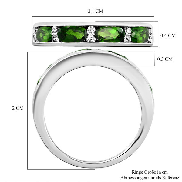 Nat&uuml;rlicher Chromdiopsid und Zirkon-Ring - 1,21 ct. image number 7