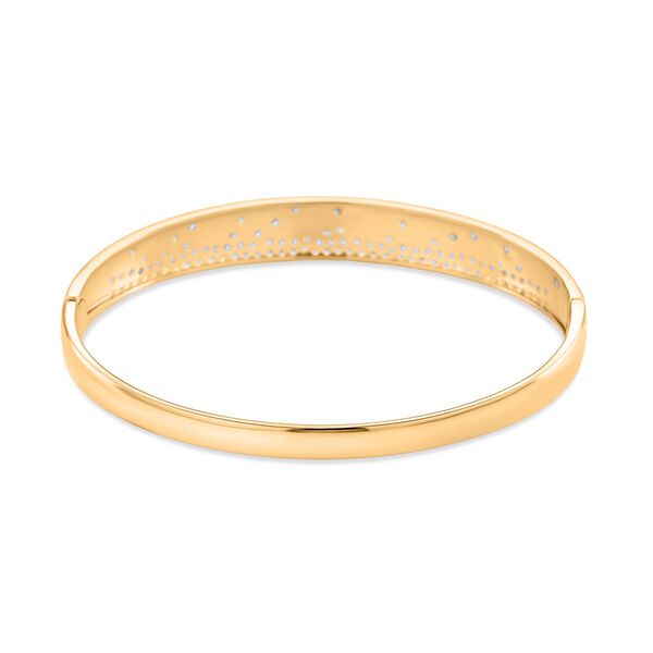 Wei&szlig;er Zirkonia Armreif ca. 19 cm Nickelfreies Messing, Goldfarben image number 6