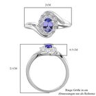 Tansanit und weißer Zirkon-Ring, 925 Silber platiniert, ca. 0,89 ct image number 6