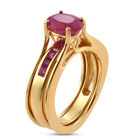 Afrikanischer Rubin (Fissure gefüllt) Ring 925 Silber vergoldet (Größe 16.00) ca. 2,59 ct image number 5