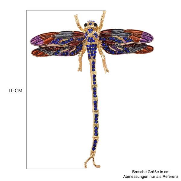 Schwarze Kristall Libelle Brosche emailliert image number 5