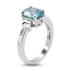 Ratanakiri Blauer Zirkon und Diamant Ring 925 Silber Platinum-Überzug image number 3