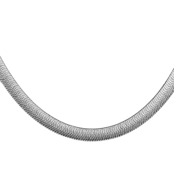 Italienische Fischgrät-Flachkette in rhodiniertem Silber 45cm image number 3