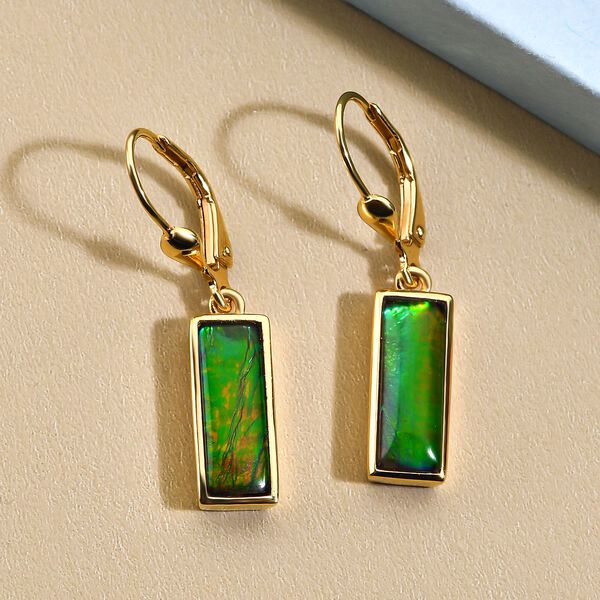 Kanadische Ammolit-Solit&auml;r-Ohrh&auml;nger in Silber image number 2