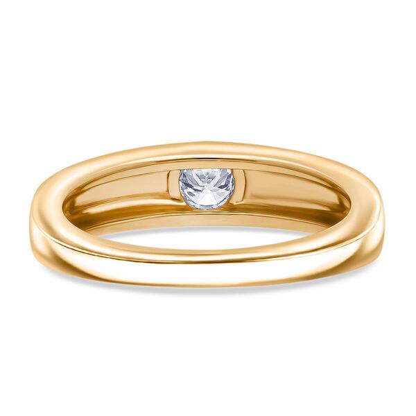 LUXURIANT VS-EF Labor Diamant Ring, 925 Silber 750 Gelbgold Vermeil - 0,25 ct. image number 4